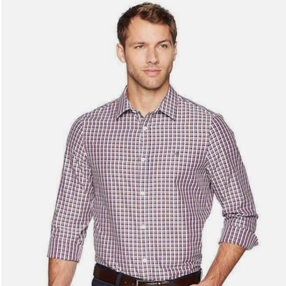 Calvin Klein Men’s Cashmere Plaid Button-down Shirt